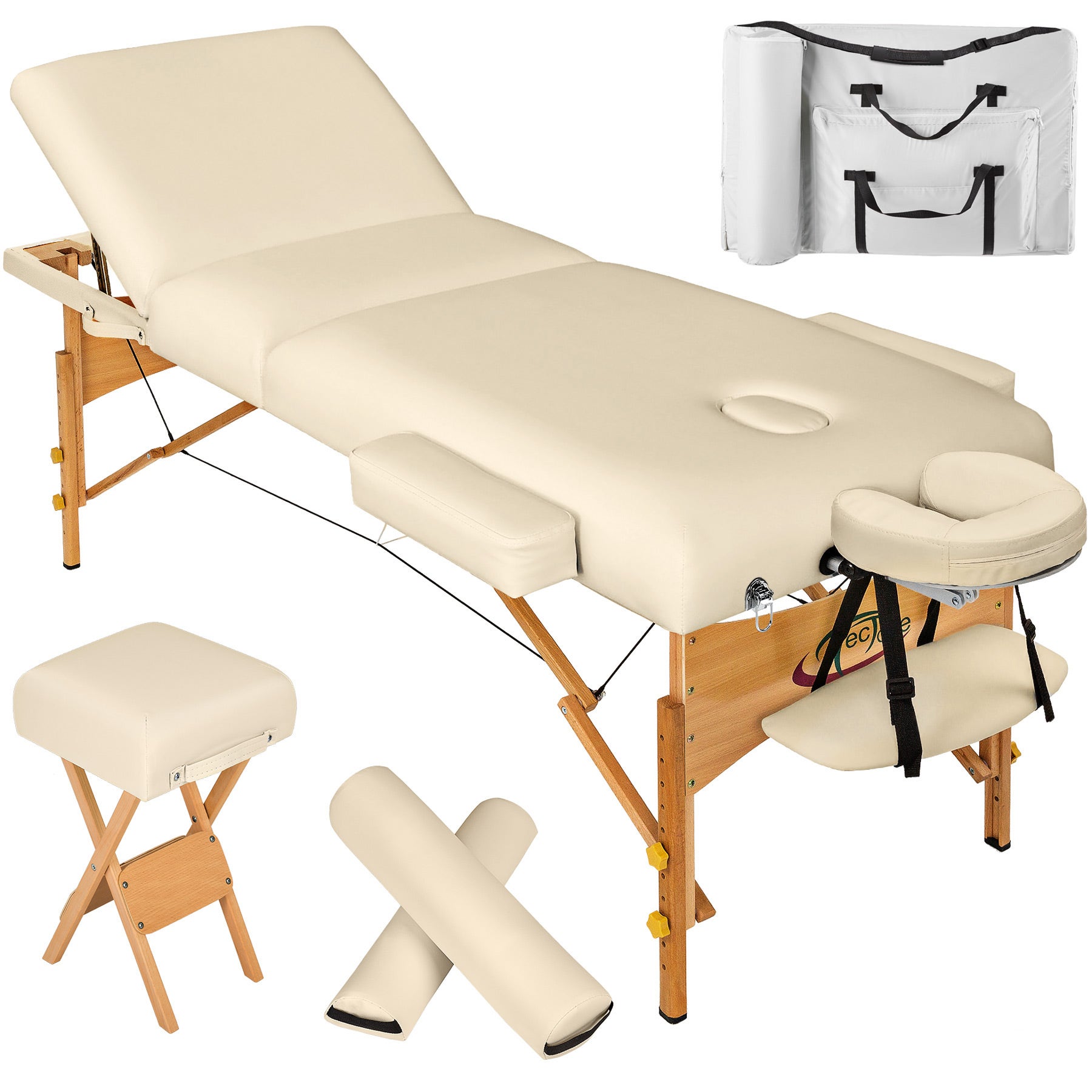neus verkouden worden kas 3-zones massagetafel-set met 10cm matras, rolkussens en houten frame online  goedkoop kopen | tectake