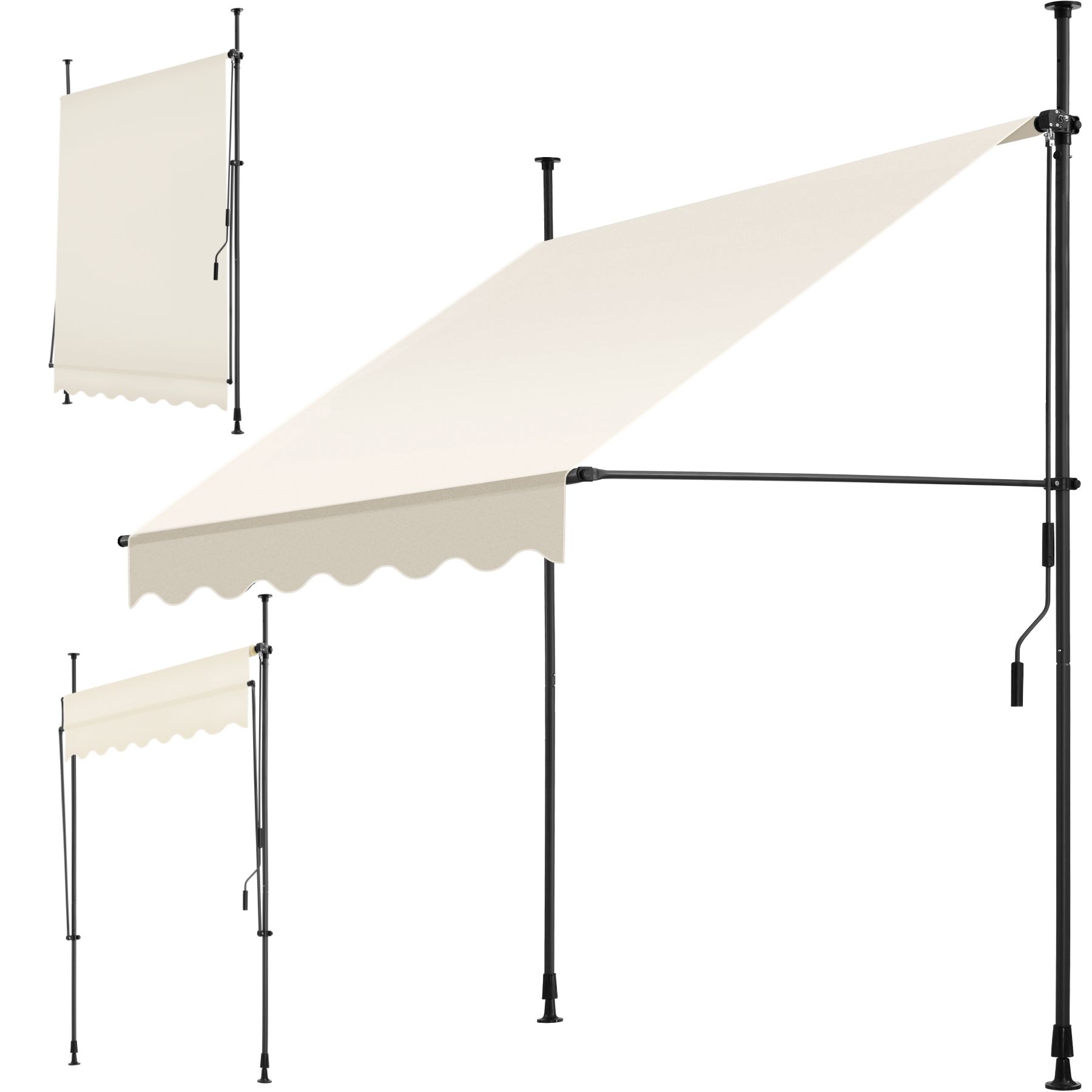 Juskys Store Vertical Barbados 200x310 Cm Beige - Store à Pince Balcon Extensible Sans Perçage, Protection Solaire UV Et Visuelle Déperlante