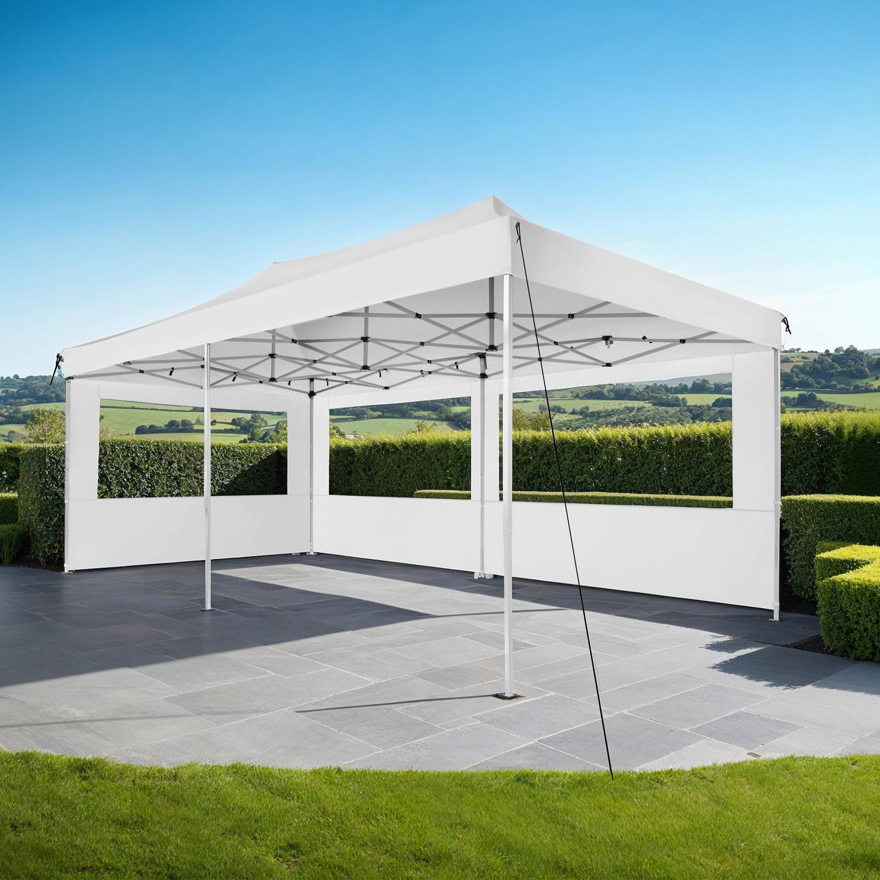Tonnelle De Jardin 3x6 M étanche - Avec 6 Panneaux Latéraux Et Fenêtres, Idéale Pour Fêtes Et Barbecues