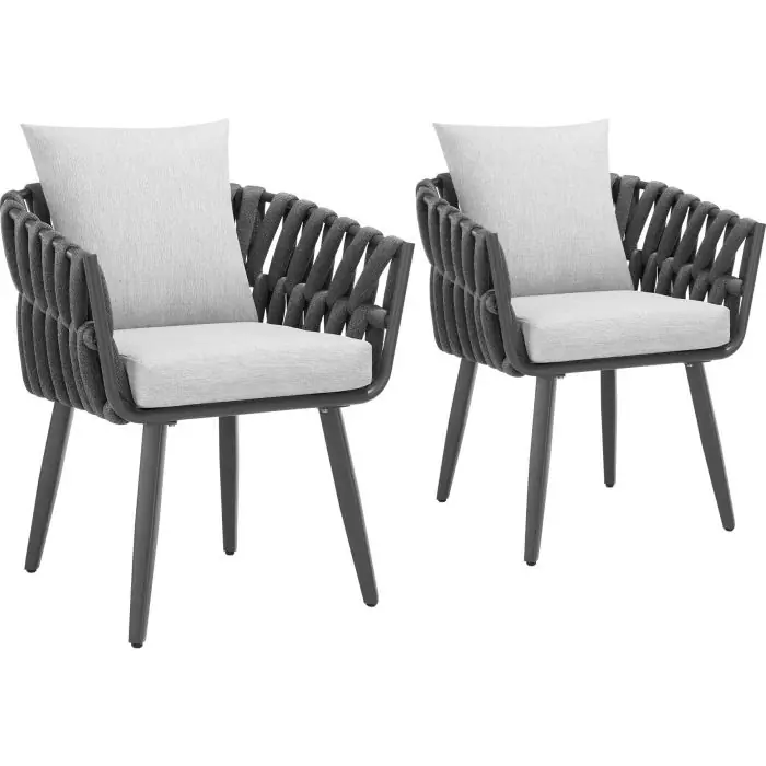 Lot de 2 chaises en aluminium Lugano