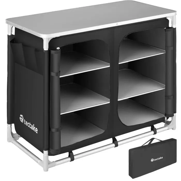 Deluxe campingkast met aluminium frame en 6 vakken Deluxe 