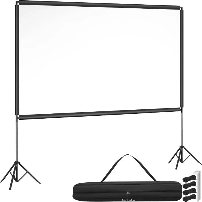 Écran de projection portable 4K 16:9 avec trépieds pliables Cinema