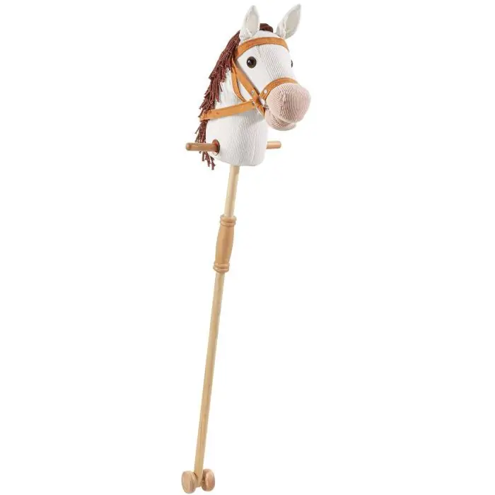 Hobbypaard met houten stok en wieltjes, 130 cm, vanaf 24 maanden