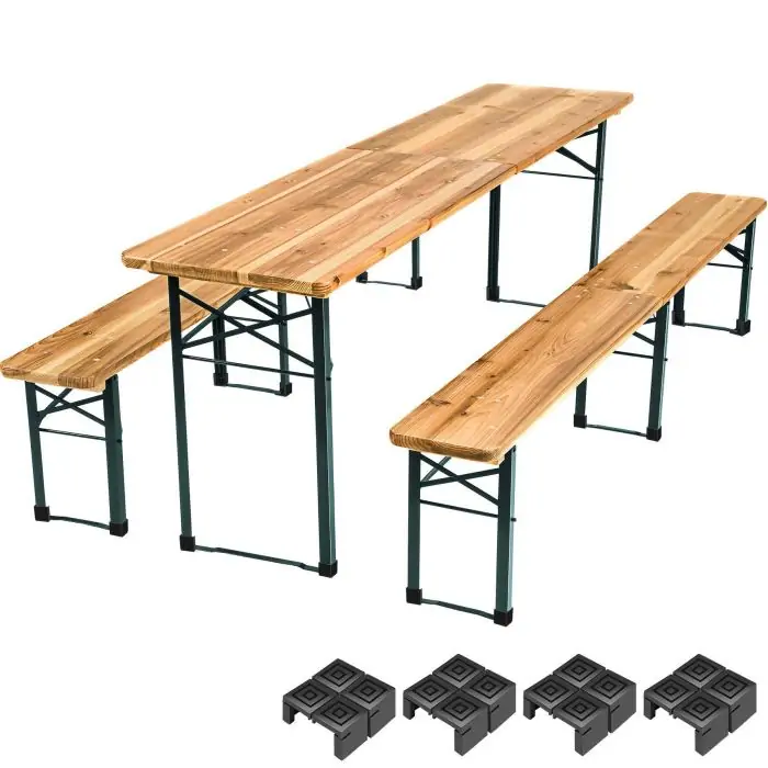Ensemble table et bancs de brasserie RALF