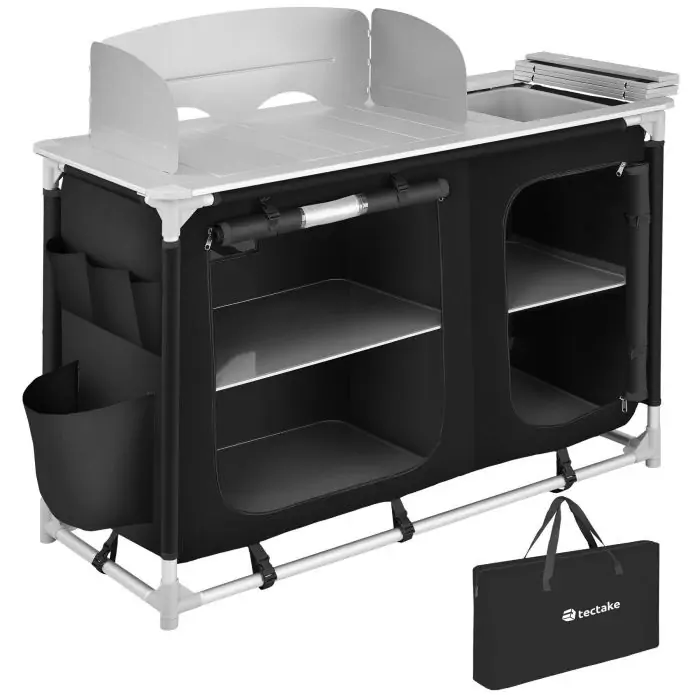 Luxe campingkeuken met aluminium frame en 4 vakken Luksus