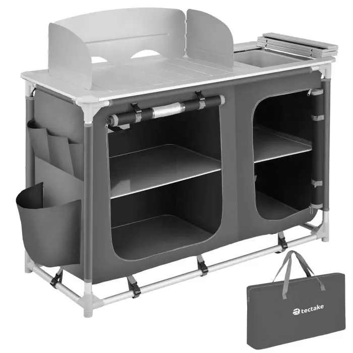 Luxe campingkeuken met aluminium frame en 4 vakken Luksus