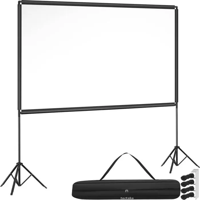 Écran de projection portable 16:9 pour home cinéma 4K/HD avec trépieds pliables Cinema