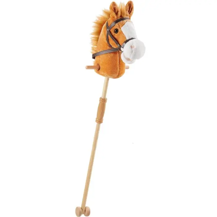 Stekenpaard met houten stok en wieltjes – stokpaard speelgoed voor kinderen – hobbyhorsing 130cm