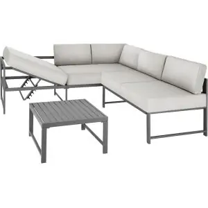 Aluminium zitgroep Faro met tafel en verstelbare rugleuning
