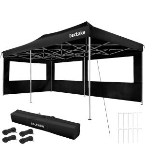 Pavillon pliable Viola 3 x 6 m, aluminium, 3 parois lat&eacute;rales