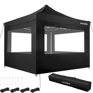 Aluminium opvouwbaar tuinpaviljoen 3 &times; 3 m met 4 zijwanden