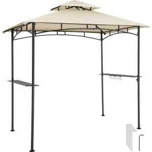 Barbecuepaviljoen Maracaibo, weerbestendig, windscherm, 2 opbergvakken