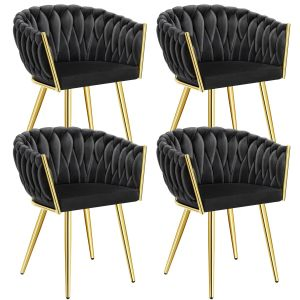 Set eetkamerstoelen Astano fluweel, knoopdesign