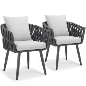 Stoel Lugano in rope-design met aluminium frame