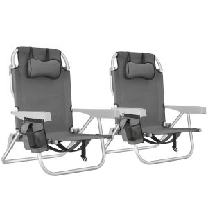 Chaise de plage en aluminium Coral, pliable avec fonction sac &agrave; dos