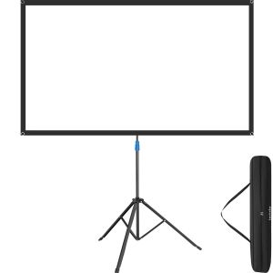 &Eacute;cran de projection Cinema avec tr&eacute;pied pliable, 16:9, 4K, HD