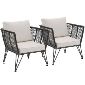 Loungestoelen set Sundo in touwdesign