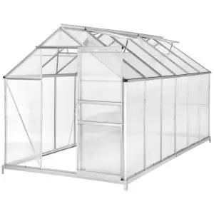 Broeikas van aluminium met fundament, 185x375x195cm