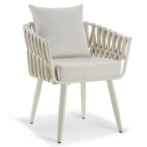 Stoel Lugano in rope-design met aluminium frame