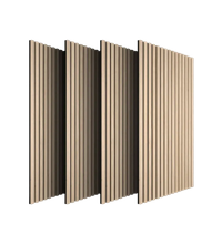 Vrijstaand beeld van akoestische panelen in houtlook